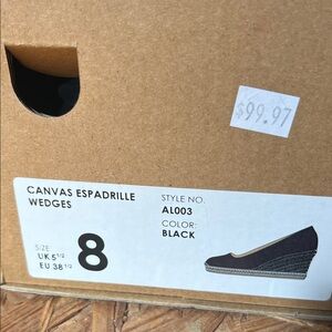 J. Crew Black Canvas Espadrille Wedges